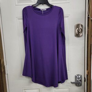 Enaco Long Sleeve Dress - Purple - Size XL